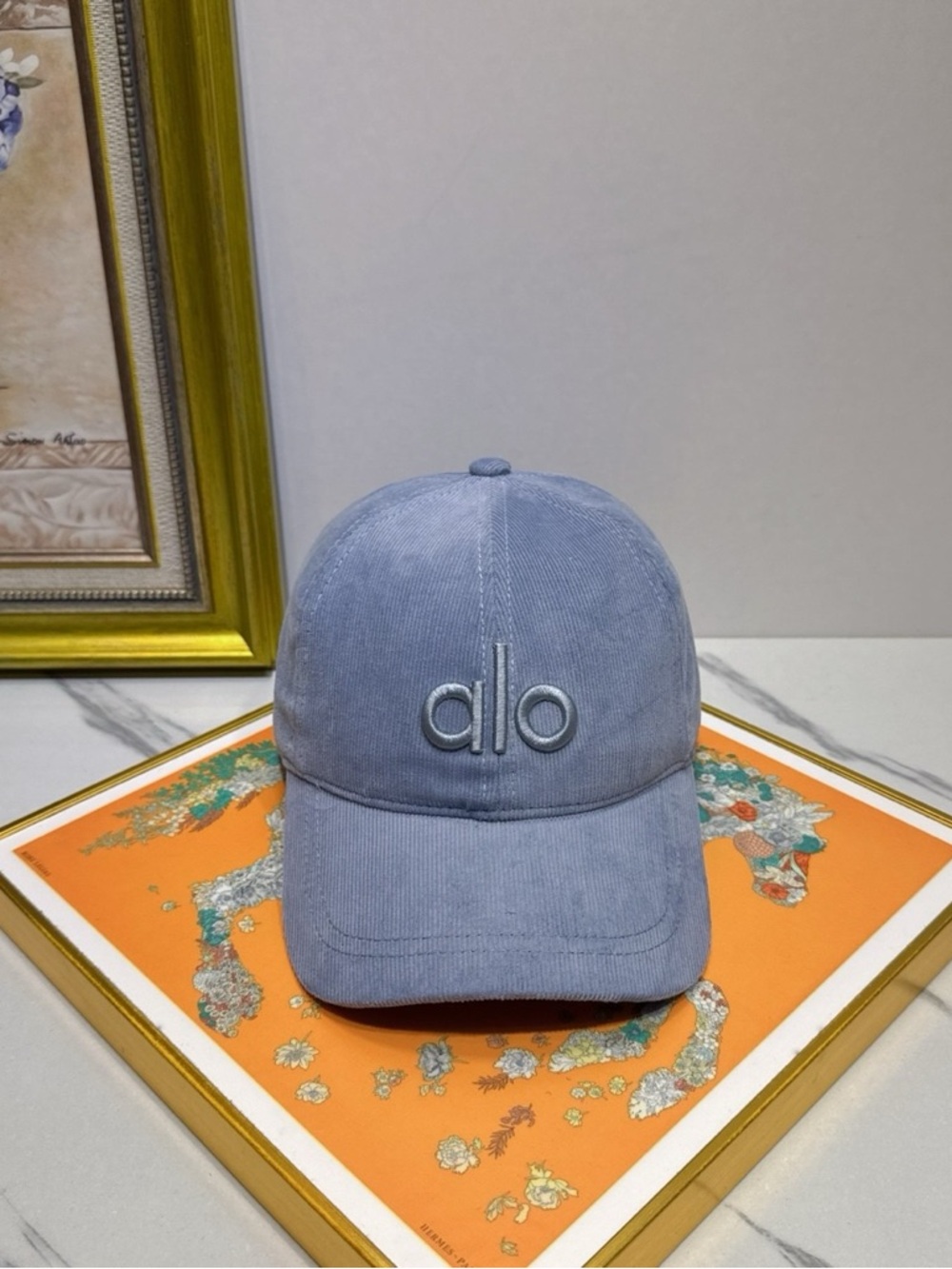 Alo Light Blue Corduroy Baseball Cap
